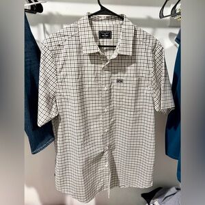 Kimes Ranch Men's Blue Plaid Short Sleeve Button-Up Shirt Size M